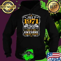 July 1971 50 years of being awesome Limited Edition 50th Birthday T-Shirt Hoodie