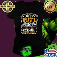 July 1971 50 years of being awesome Limited Edition 50th Birthday T-Shirt Ladies tee