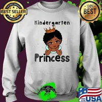 Kindergarten Princess Toddler Black Girl 1st Day Of School Shirt Sweater