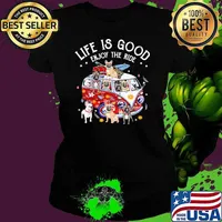 Life IS Good Enjoy The Ride French Bulldog Hippie Shirt Ladies tee