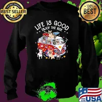 Life IS Good Enjoy The Ride French Bulldog Hippie Shirt Sweater