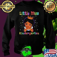 Little Miss Kindergarten Princess Toddler Melanin Girls Shirt Sweater