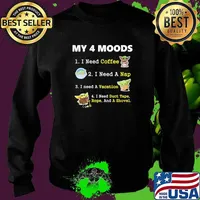 My 4 Moods I Need Coffee A Nap Vacation Duct Tape Rope And A Shovel Baby Yoda Shirt Sweater
