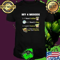 My 4 Moods I Need Coffee A Nap Vacation Duct Tape Rope And A Shovel Baby Yoda Shirt