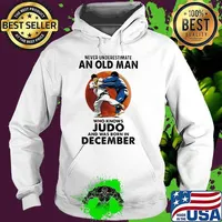 Never underestimate an old man who loves judo and was born in december blood moon Hoodie