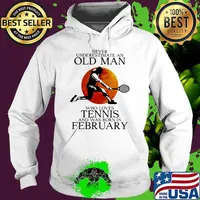Never Underestimate An Old Man Who Loves Tennis And Was Born In February Blood Moon Shirt Hoodie
