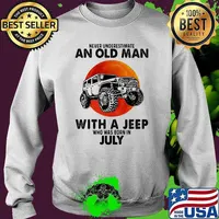Never underestimate an old man with a jeep who was born in July blood moon Sweater