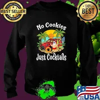 No Cookies Just Cocktails Watermelon Christmas In July Santa Sunset T-Shirt Sweater
