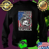 One Does Not Fear Death While His Brothers Await Him In The Halls Of Valhalla Skull Viking Shirt Sweater