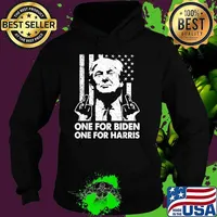 One for biden one for harris Trump Middle Finger American Flag Republican T-Shirt Hoodie