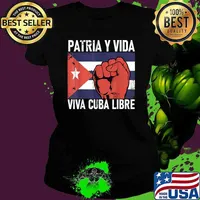 Patria Y Vida Viva Cuba Flag Cuban Pride Cuba Power Vintage T-Shirt Ladies tee