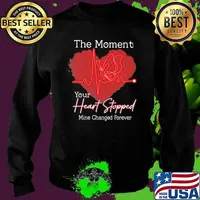 The Moment Your Heart Stopped Mine Changed Forever Butterfly Heart Shirt Sweater