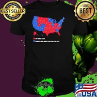 The unite states of america zombieland where the dead can vote maps shirt