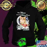 This Mama Loves Her Maine Coon To The Moon And Back Butterfly And Flower Shirt Hoodie