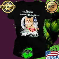This Mama Loves Her Maine Coon To The Moon And Back Butterfly And Flower Shirt Ladies tee