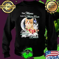 This Mama Loves Her Maine Coon To The Moon And Back Butterfly And Flower Shirt Sweater