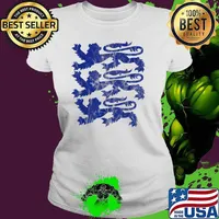 Three England Lions Tees Soccer Jersey 2021 English Football Shirt Ladies tee