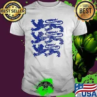 Three England Lions Tees Soccer Jersey 2021 English Football Shirt