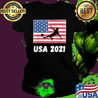 USA 2021 Soccer Team America Tokyo 2021 Summer Games American Flag T-Shirt Ladies tee