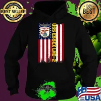USS Essex LHD-2 Amphibious Assault Ship Veteran Day USA Flag Premium Shirt Hoodie