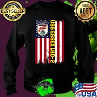 USS Essex LHD-2 Amphibious Assault Ship Veteran Day USA Flag Premium Shirt Sweater