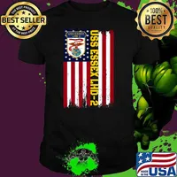 USS Essex LHD-2 Amphibious Assault Ship Veteran Day USA Flag Premium Shirt