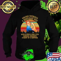 Vintage feminists a sunflower soul with a rock n roll eyes curious a heart strong girl Hoodie