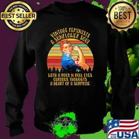 Vintage feminists a sunflower soul with a rock n roll eyes curious a heart strong girl Sweater