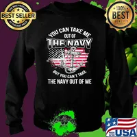 You can take me out of navy but you can't take navy out of me american flag T Sweater