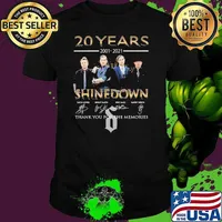 20 years 2001 shinedown thank you for the memories signatures shirt