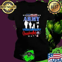 Army National Guard US Flag National Guard Grandmother Proud T-Shirt Ladies tee