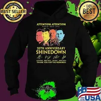 Attention world tour 2021 20th anniversary shinedown thank you for the memories signatures Hoodie