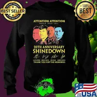 Attention world tour 2021 20th anniversary shinedown thank you for the memories signatures Sweater
