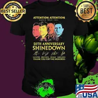 Attention world tour 2021 20th anniversary shinedown thank you for the memories signatures shirt