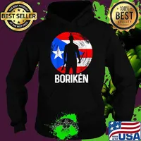 Boriken Taino Warrior Vintage Sun Puerto Rico Flag Boricua T-Shirt Hoodie