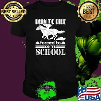 Born Ride Horse Forced To Go To School Funny Horse Lovers Premium T-Shirt