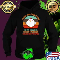 Chicken Wing Chicken Wing Hot Dog Bologna Chicken And Macaron Chilling With In My Homies Vintage T-Shirt Hoodie