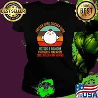 Chicken Wing Chicken Wing Hot Dog Bologna Chicken And Macaron Chilling With In My Homies Vintage T-Shirt Ladies tee