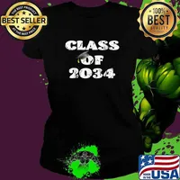 Class of 2034 Grow With Me Graduation Reunion School College T-Shirt Ladies tee