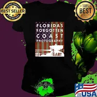 Floridas Forgotten Coast Photography & Art Group FREEDOM American Flag T-Shirt Ladies tee