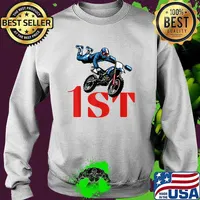 Flying Into 1st Kids Back To School Dirt Bike T-Shirt Sweater