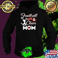 Football And Cheer Mom School Sports Funny Football Players T-Shirt Hoodie