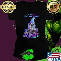 Gnomes I Wear Teal And Purple For Someone I Miss Every Day Suicide Awareness T-Shirt Ladies tee