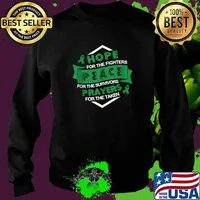 Hope For The Fighters Peace For The Survivors Prayers For The taken Biliary Atresia Awareness Supporter Ribbon T-Shirt Sweater