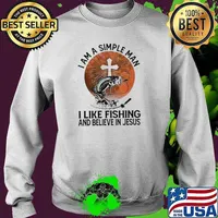 I Am A Simple Man I Like Fishing And Believe In Jesus Blood Moon Shirt Sweater