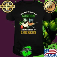I JuGst Want To Work In My ardener Farmer Animal Lover Hangout With My Chickens T-Shirt
