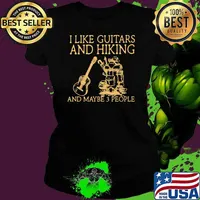 I Like Guitars And Hiking And Maybe 3 People Shirt Ladies tee