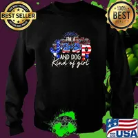 I'm a Jeep And Dog Kind Of Girl Firework American Flag Shirt Sweater