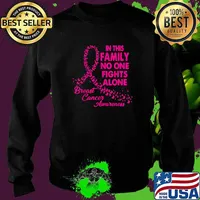 In This Family No One Fight Alone Breast Cancer Awareness T-Shirt Sweater