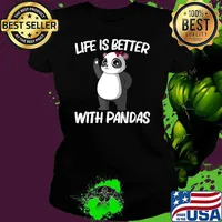 Life Is Better With Panda T-Shirt Ladies tee